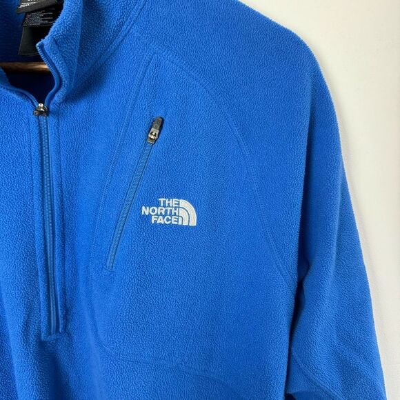 The North Face 1/4 Zip Lightweight Blue Fleece Pull Over Jacket Men’s Size Large - Picture 8 of 11